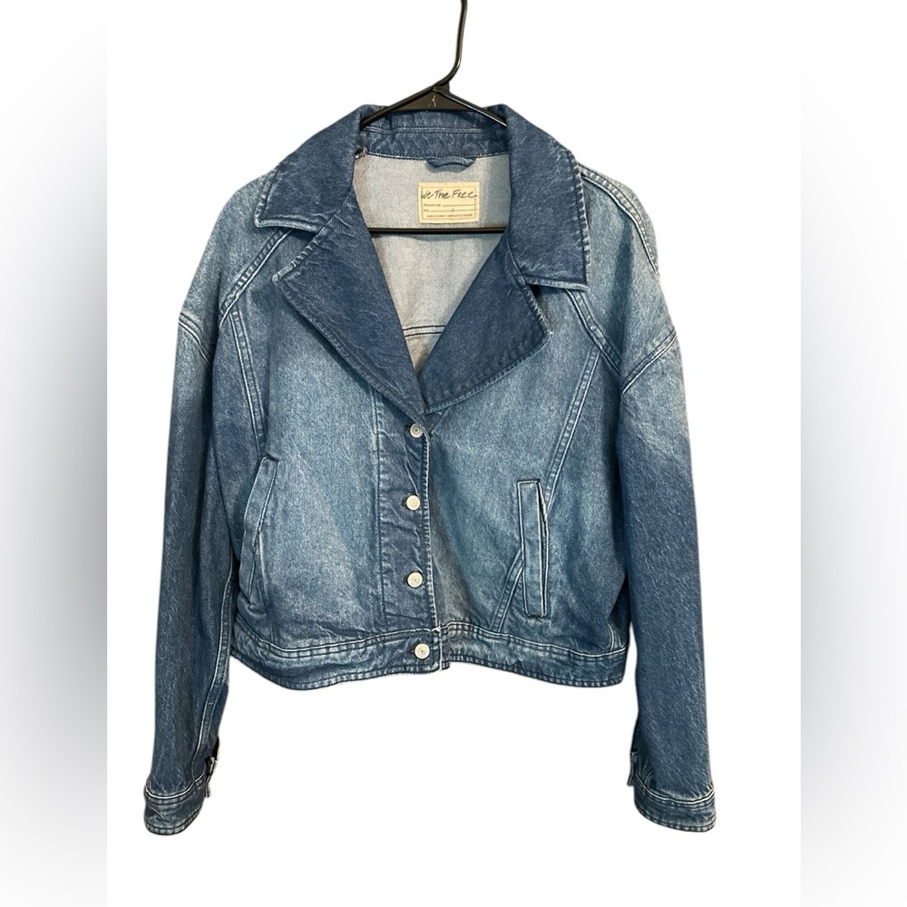 Free People We The Free Oversized Trucker Denim Jacket Women’s Size Large